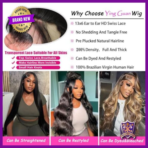 13x6 Lace Front Human Hair Wig Pre Plucked Glueless Body Wave 20 Inch main image 6